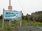 Toegangsbord voor Ferryland langs Route 10