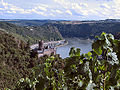 View of Burg Katz, with the Lorelei in the background