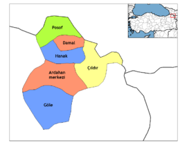 Ardahan ili idari bölümleri