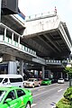 Asok station as seen from the busy streets of Bangkok