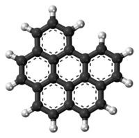 Ball-and-stick model of the Benzo[ghi]perylene molecule