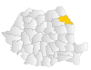 Map of Romania highlighting Iași County