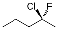 Skeletna formula (S)-2-hloro-2-fluoropentana