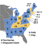 Electoral map, 1844 election