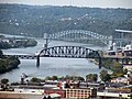 The Ohio Connecting Railroad Bridge over the Ohio River between Brunot Island and the Marshall-Shadeland neighborhood of Pittsburgh, PA.