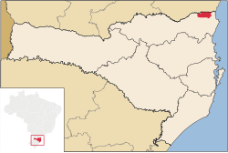 Localização de Garuva em Santa Catarina