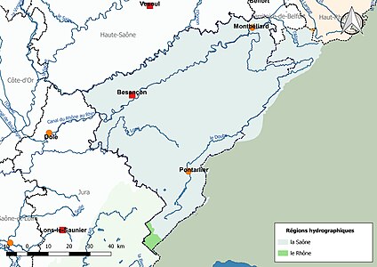 Le territoire du Doubs est dans une seule région hydrographique.