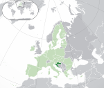 Map showing Croatia in Europe