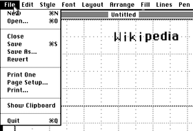 MacDraw exécuté sur Mac OS "Classic"