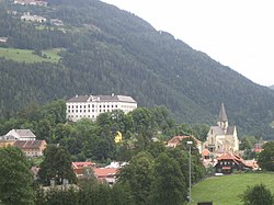 Panorama Muraua sa dvorcem Murau porodice Schwarzenberg