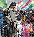 Kurdish PKK fighter holding an AK-63.