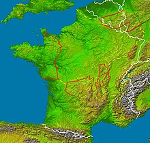 Carte satellitaire de la France.