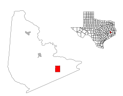 Location within San Jacinto County and Texas