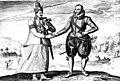 Image 14A 17th-century engraving of Dutch explorer Joris van Spilbergen meeting with King Vimaladharmasuriya in 1602 (from Sri Lanka)