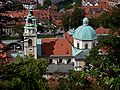 Pogled na stolnico z griča Ljubljanskega gradu