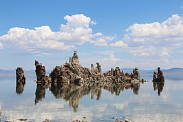 Zoutpilaren in Mono Lake.