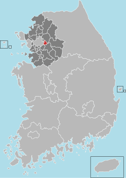 河南市在韩国及京畿道的位置