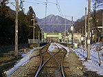 駅西の踏切から渋川・高崎方面を望む（2007年1月）