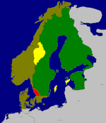 Danmark-Norge ved Brömsebro-freden i 1646.