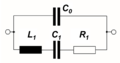 Vereinfachte elektrische Ersatzschaltung eines Schwingquarzes