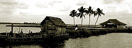 Buildings on Veeranpuzha lake