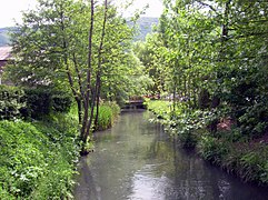 Bras canalise de la Romanche dans le domaine de Vizille