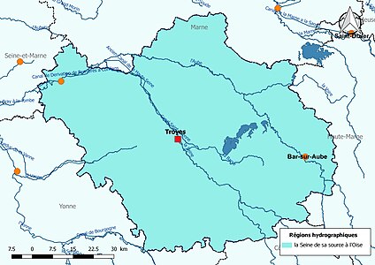 L'Aube est dans une seule région hydrographique : « la Seine, de sa source à l'Oise ».