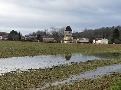 Der Ortskern von Champeaux im Winter