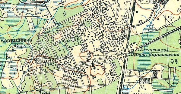 План дачного посёлка Карташевка. 1931 год