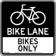 Bike lane, bikes only, New York City