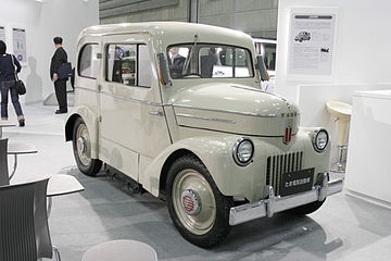 Electric vehicle TAMA, produced by Tachikawa Aircraft Company in 1947. Mechanical Engineering Heritage (Japan) No. 40