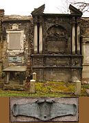 Gravestones in the north-west of the kirkyard, including a marker for the burial site of George Watson