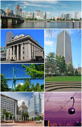 Een collage van Portland