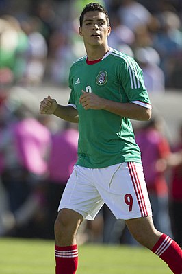 Jiménez in actie voor Mexico in 2013