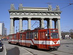 Tram LVS86 at Moskovskiye Vorota square in Saint Petersburg