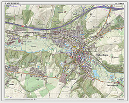 Topografische kaart van Valkenburg (maart 2014)