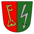 Blitz im Wappen der Gemeinde Vandans mit Bezug auf den Energieversorger