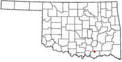 Location of Caddo, Oklahoma