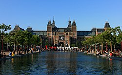 Façade of the Rijksmuseum as seen from the Museum Square