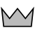 Simple silver crown icon