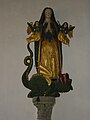 Statue de Sainte Marguerite dans la chapelle, bois polychrome.