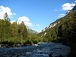 Die Isar im Hinterautal wenige Kilometer vor Scharnitz