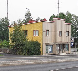 A yellow building near the town center