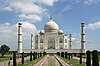 The Taj Mahal, the most famous building depicting the Mughal architecture in India