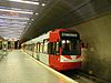 Abfahrbereite Bahn in der U-Bahn-Station Bensberg