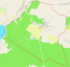 Mapa konturowa Białaczewa, u góry znajduje się punkt z opisem „Białaczów”