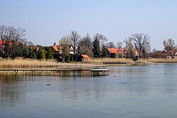 View of Kwik from Lake Białoławki