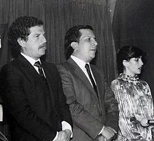 (zleva) Luis Carlos Galán, Rodrigo Lara Bonilla a Nancy Restrepo de Lara v roce 1979