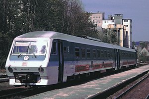 610 003 (Bundesbahnlackierung Minttürkis / Pastelltürkis) in Sulzbach-Rosenberg (1996)