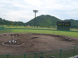 福井市スポーツ公園野球場（福井市中学夏季総合競技大会軟式野球の部　社対足羽一、撮影日2009年7月16日）